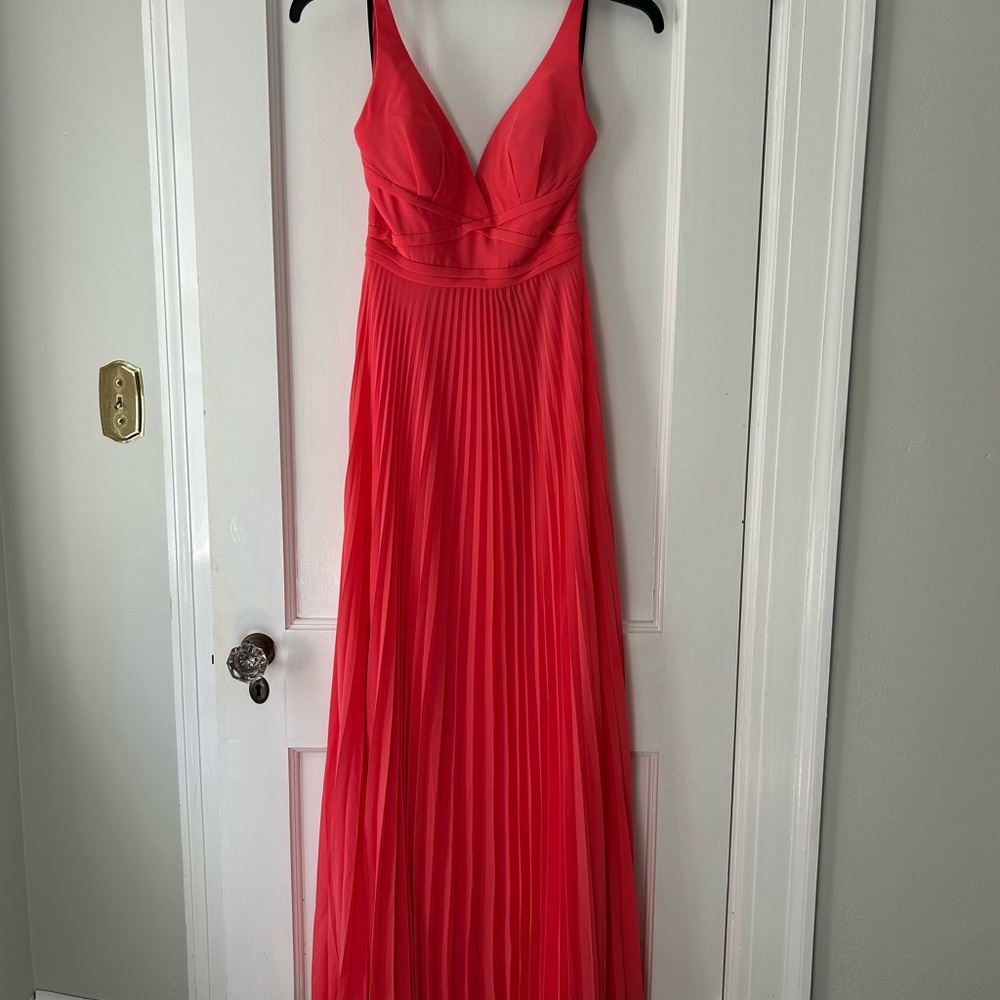 Laundry By Shelli Segal Vibrant Coral Maxi Dress